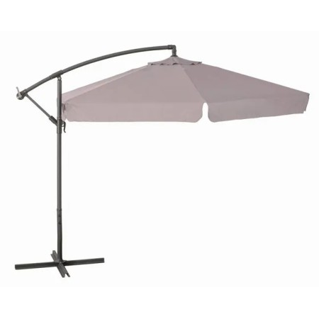 OMBRELLONE SPRING A BRACCIO LATERALE ANTIVENTO BEIGE 300X300 CON BASE A CROCE