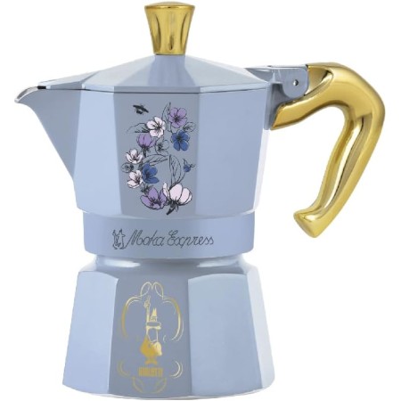 BIALETTI MOKA EXPRESS BRIDGERTON 3 TAZZE MANICO ANTISCOTTATURA NON ADATTO A INDUZIONE ALLUMINIO COD 5363