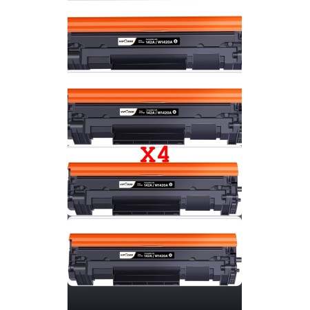 4 TONER W1420A COMPATIBILE HP 142A W1420A 142X W1420X Cartucce di Toner per Laserjet Pro M110w M110 MFP M140w M140 M139w M139 (1 Nero)