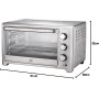 FORNO ELETTRICO  35 LITRI -ACCIAO INOX MBS35- TERMOSTATO 4 FUNZIONI -VENTILATO -1500W