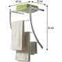 PraTiKo Life Porta Asciugamani Porta Sapone da Muro per Bagno Doccia Acciaio 3 posti con mensola COD 657886