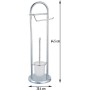 Piantana Porta Rotolo e Porta Scopino Acciaio Cromato Piantana WC Porta Carta Igienica, Accessori Bagno Pratiko Life COD 657848
