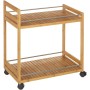 CASA SELECCION TAVOLO DA CAMERIERA IN BAMBU' CON RUOTE  55X32X62,50 CM COD 7574 COLOR NATURALE