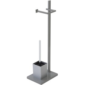 FERIDRAS PIANTANA  PORTAROTOLO E PORTASCOPINO DA BAGNO GRIGIO COD 154039 18x24x73 cm