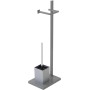 FERIDRAS PIANTANA  PORTAROTOLO E PORTASCOPINO DA BAGNO GRIGIO COD 154039 18x24x73 cm