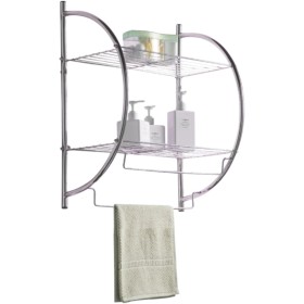 PraTiKo Life Porta Asciugamani Bagno Porta Asciugamani Da Parete in Acciaio Due Mensole Porta Oggetti Doccia cod 657879