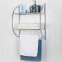 PraTiKo Life Porta Asciugamani Bagno Porta Asciugamani Da Parete in Acciaio Due Mensole Porta Oggetti Doccia cod 657879