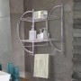 PraTiKo Life Porta Asciugamani Bagno Porta Asciugamani Da Parete in Acciaio Due Mensole Porta Oggetti Doccia cod 657879