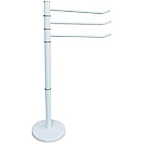 Portasciugamani da Terra Piantana 87cm 3 Bracci Porta Asciugamano Metallo Bianco COD 004382