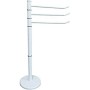 Portasciugamani da Terra Piantana 87cm 3 Bracci Porta Asciugamano Metallo Bianco COD 004382