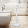 Portasciugamani da Terra Piantana 87cm 3 Bracci Porta Asciugamano Metallo Bianco COD 004382