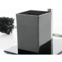 casa seleccion Portarotolo Con Porta Scopino In Metallo con Base in Cristallo Nero 22x18x71cm cod 0657