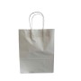 1 BUSTA BORSA SHOPPER 22x10x29  SACCHETTI DI CARTA CON MANICO CORDINO BIANCO COLORE BEIGE