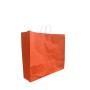 50 BUSTE BORSA SHOPPER SACCHETTI DI CARTA CON MANICO CORDINO BIANCO COLORE ARANCIONE 55X15X49