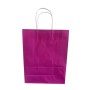 1 BUSTA BORSA SHOPPER 22x10x29  SACCHETTI DI CARTA CON MANICO CORDINO BIANCO COLORE  FUCSIA