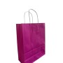 1 BUSTA BORSA SHOPPER 22x10x29  SACCHETTI DI CARTA CON MANICO CORDINO BIANCO COLORE  FUCSIA