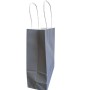 1 BUSTA BORSA SHOPPER 18X8X24   SACCHETTI DI CARTA CON MANICO CORDINO BIANCO COLORE  GRIGIO