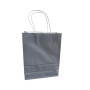 250 BUSTE BORSA SHOPPER 18X8X24 SACCHETTI DI CARTA CON MANICO CORDINO BIANCO COLORE GRIGIO