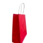 250 BUSTE BORSA SHOPPER 18X8X24 SACCHETTI DI CARTA CON MANICO CORDINO BIANCO COLORE ROSSO