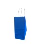 1 BUSTA BORSA SHOPPER 25X11X24 SACCHETTI DI CARTA CON MANICO CORDINO BIANCO COLORE  BLU