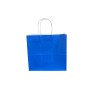 50 BUSTE  BORSE SHOPPER 25X11X24 SACCHETTI DI CARTA CON MANICO CORDINO BIANCO COLORE BLU