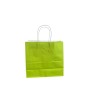250 BUSTE  BORSE SHOPPER 25X11X24 SACCHETTI DI CARTA CON MANICO CORDINO BIANCO COLORE VERDE
