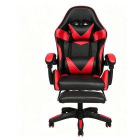 SEDIA DA GAMING OC-810 PELLE SINTETICA, CON ROTELLE CUSCINO SUPPORTO E CON POGGIAPIEDI