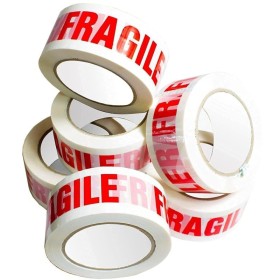 36 ROTOLI NASTRO ADESIVO BIANCO FRAGILE 48x66 IMBALLAGGIO SCATOLE SCOTCH RESISTENTE