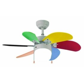 VENTILATORE DA SOFFITTO COLORATO AGITATORE D’ARIA 6 PALE + LUCE 70928 VENTILATORE DA SOFFITTO COLORATO AGITATORE D’ARIA 6 PALE + LUCE 70928