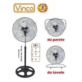 VENTILATORE 3 IN 1 VINCO 45CM 90W,PIANTANA,DA TAVOLO E DA PARETE 70718 VENTILATORE 3 IN 1 VINCO 45CM 90W,PIANTANA,DA TAVOLO E DA PARETE 70718