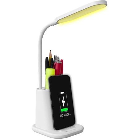 TECHMADE LAMPADA DA SCRIVANIA LED, DA TAVOLO, TOUCH CONTROL, WIRELESS RICARICA