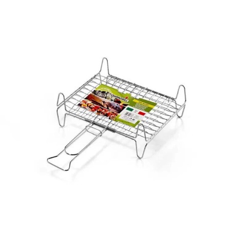 OMPAGRILL GRATICOLA PER BARBECUE A12227 CON PIEDI IN ACCIAIO INOX 22x27 cm
