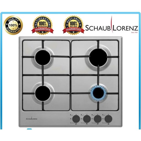 SCHAUB LORENZ PIANO COTTURA A GAS SSPC604XF 60CM INOX 4 FUOCHI -