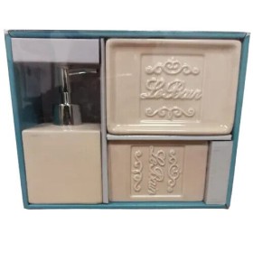 SET CERAMICA PORTASAPONE 3 PEZZI MODELLO LE BAIN VIRTIME SET CERAMICA PORTASAPONE 3 PEZZI MODELLO LE BAIN VIRTIME