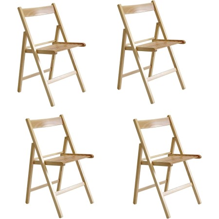 ITALIADOC SET 4 SEDIE IN LEGNO PIEGHEVOLI HAPPY HOUR NATURALI  ‎IT220/18