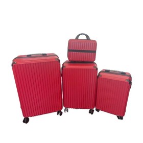 SET DI 4 PEZZI DI VALIGIE DI COLORE ROSSO  , VALIGIE DA VIAGGIO MULTIFUNZIONALI, TROLLEY RIGIDI SET DI 4 PEZZI DI VALIGIE DI COLORE ROSSO  , VALIGIE DA VIAGGIO MULTIFUNZIONALI, TROLLEY RIGIDI