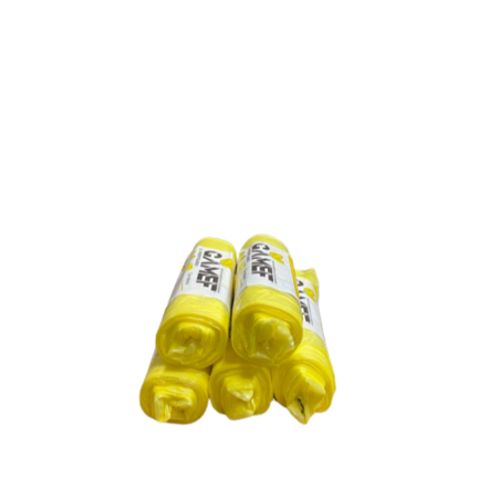 75 SACCHI PER RACCOLTA DIFFERENZIATA  40 LITRI  55X70 COLORE  GIALLO CON MANICI COD 5185 (5 ROTOLI )