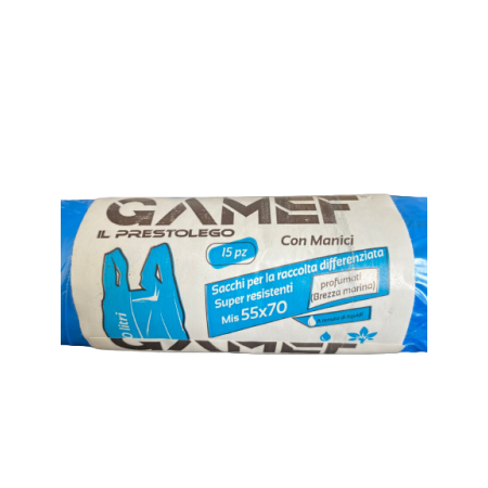 GAMEF SACCHI PER LA RACCOLTA DIFFERENZIATA 55X70 BLU  COD. 5187