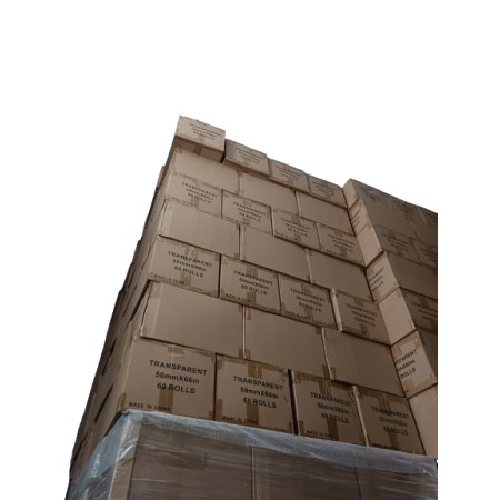 PEDANA DA 54 SCATOLI (60 ROTOLI)  DI NASTRO ADESIVO  TRASPARENTE 50mmx66M