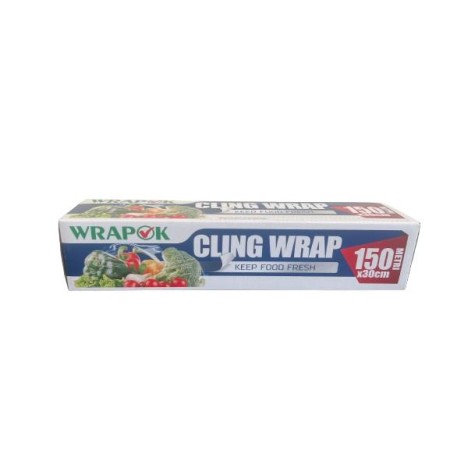 1 PELLICOLA PER ALIMENTI TRASPARENTE WRAPOK 150 METRI X 30 CM SUPERADERENTE CON TAGLIERINA
