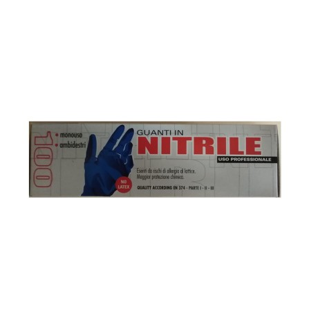 100 GUANTI SPESSORATI IN NITRILE BLU  ATOSSICO E ANALLERGICO TAGLIA  L COD 0902 AREXONS