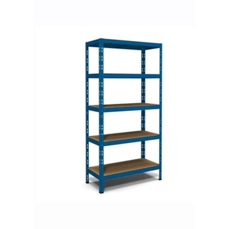 ANEMOS POKERINO LEGNO-METALLO 5 SCAFFALE KIT CON TRUCIOLARE SHEL, 220 KG PORTATA blu