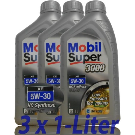 3 LITRI DI OLIO MOTORE M-SUPER 3000 XE 5W-30 - MOBIL  SINTETICO 502