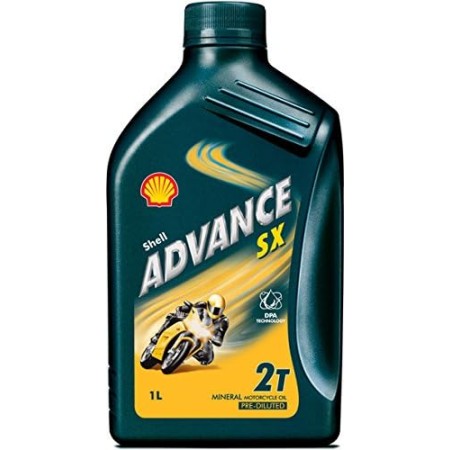 1 LITRO DI OLIO PER I MOTORI 2 TEMPI  LUBRIFICANTE SHELL ADVANCE SX  - 200041