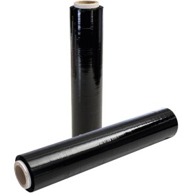 2 ROTOLI PELLICOLA COLORE NERO PER IMBALLAGGIO - FILM ESTENSIBILE 2,5KG
