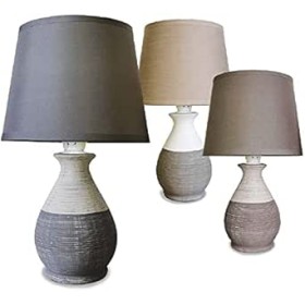 VIRTIME LAMPADA DA TAVOLO CON BASE IN CERAMICA STONE BICOLOR 26 CM 3 COLORI VIRTIME LAMPADA DA TAVOLO CON BASE IN CERAMICA STONE BICOLOR 26 CM 3 COLORI