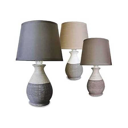 VIRTIME LAMPADA DA TAVOLO CON BASE IN CERAMICA STONE BICOLOR 26 CM 3 COLORI