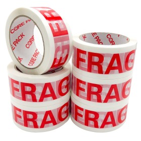 6 ROTOLI NASTRO ADESIVO PER IMBALLO CON SCRITTA FRAGILE 48X66 6 ROTOLI NASTRO ADESIVO PER IMBALLO CON SCRITTA FRAGILE 48X66