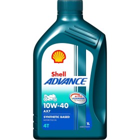 OLIO MOTORE 1 LITRO SHELL 550053815 ADVANCE 4T AX7 10W40 (SM/MA2), BLU, 200043 PER MOTO OLIO MOTORE 1 LITRO SHELL 550053815 ADVANCE 4T AX7 10W40 (SM/MA2), BLU, 200043 PER MOTO