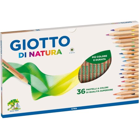 GIOTTO DI NATURA - ASTUCCIO DA 36 MATITE A PASTELLO COLORATE, 3.8 MM, COLORI INTENSI